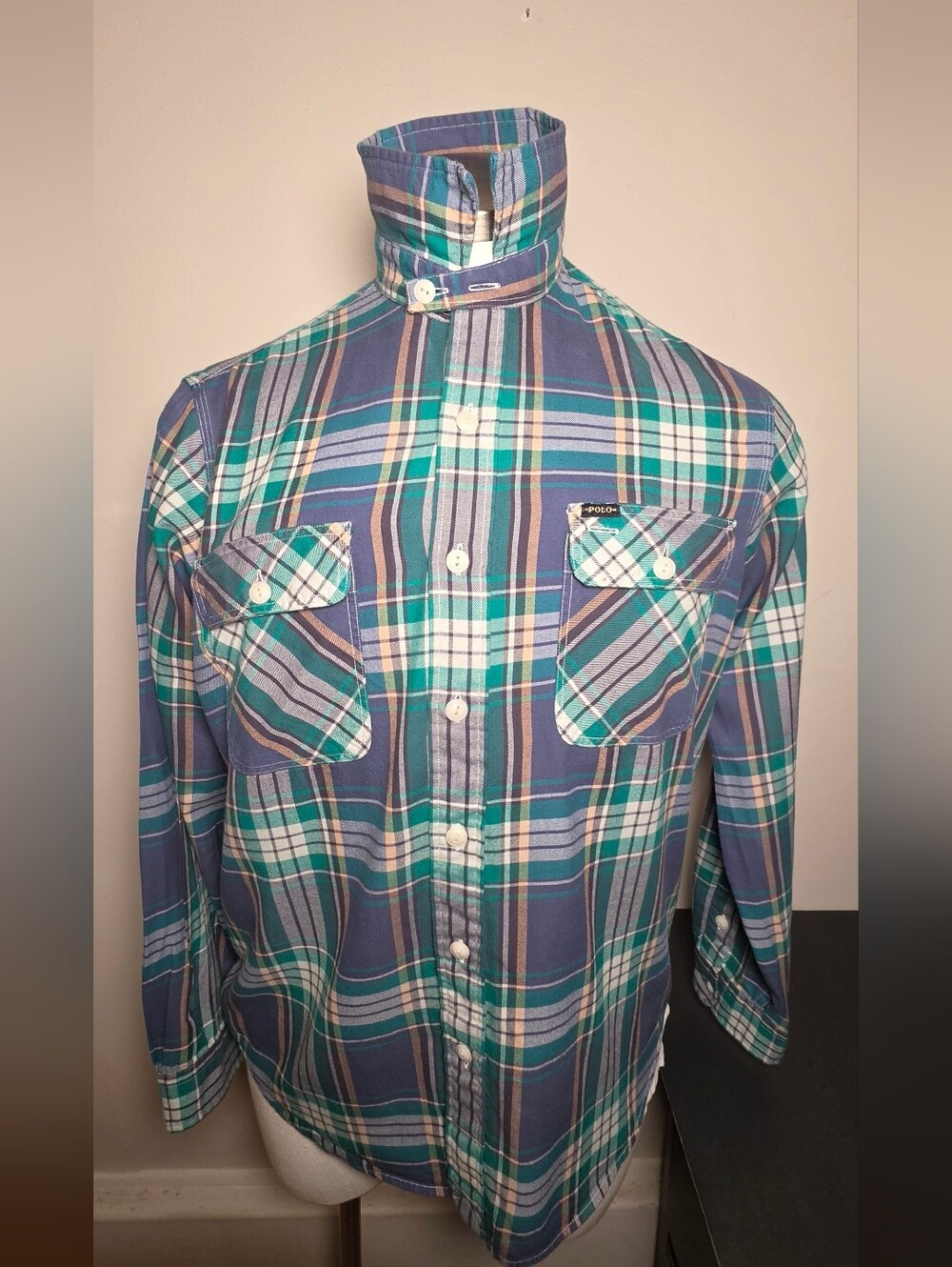 Polo by Ralph Lauren Plaid Button-Up Shirt in Blue and Teal